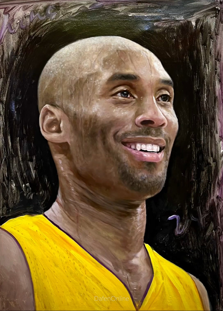 The first thing I do when I wake up in the morning is to paint Kobe